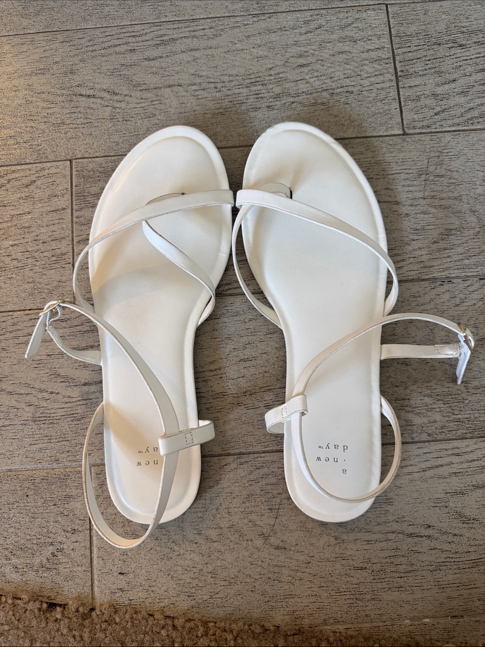 a new day White Strappy Ankle-Strap Sandals